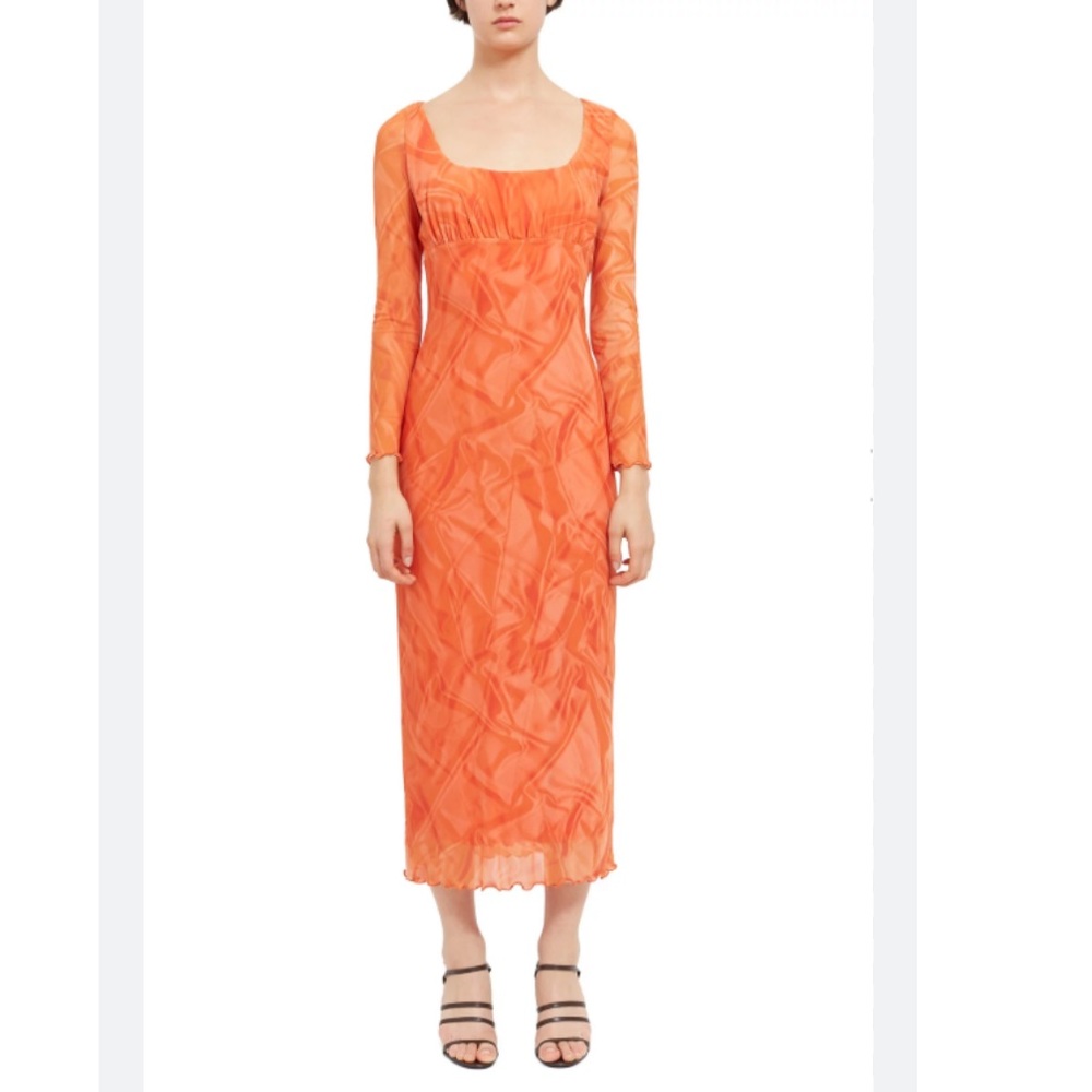 NWT Opening Ceremony Mesh Empire Dress in Clementine Orange, L